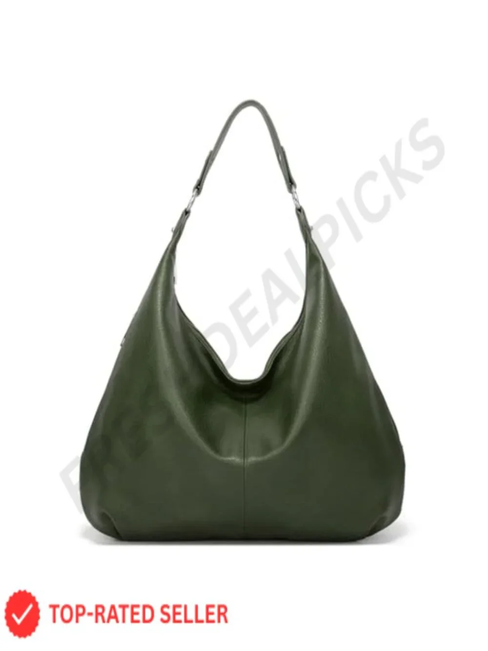 Large Slouchy Hobo Bag PU Leather Shoulder Purse with Pockets